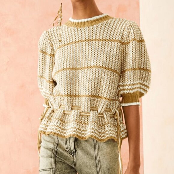 NWOT ULLA JOHNSON Amalia Pullover in Sand P $395 - Picture 1 of 9